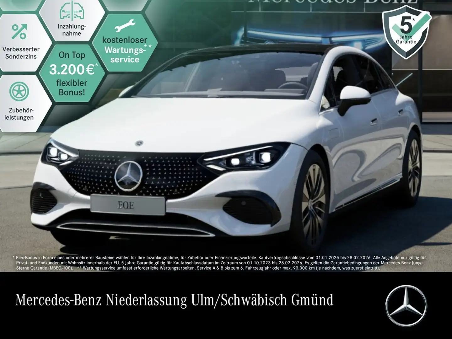 Mercedes-Benz EQE 300 Avantgarde Fahrass WideScreen Pano Distr+ Weiß - 1