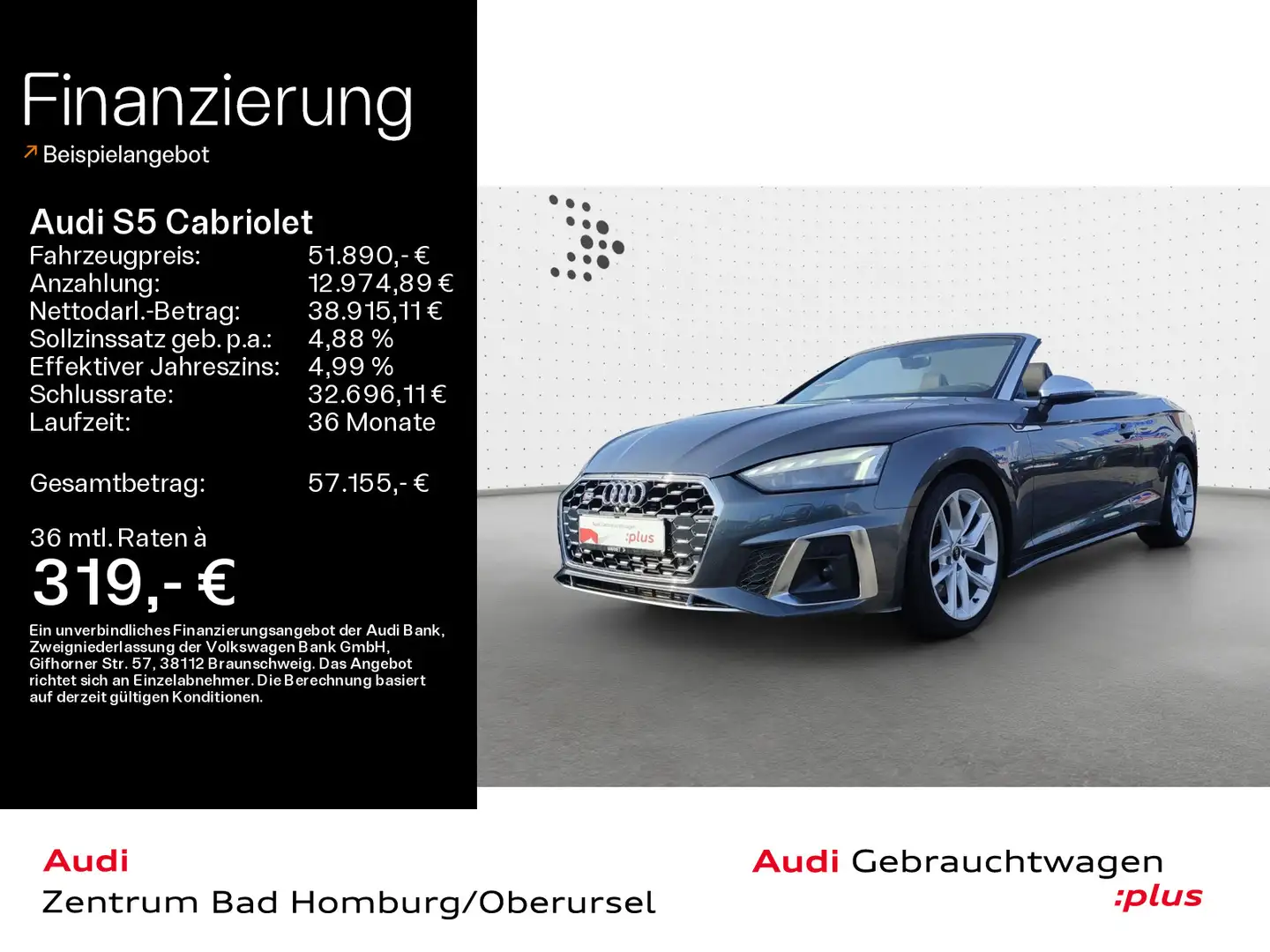 Audi S5 Cabrio TFSI quattro*Matrix*Alu*PDC* Gris - 1