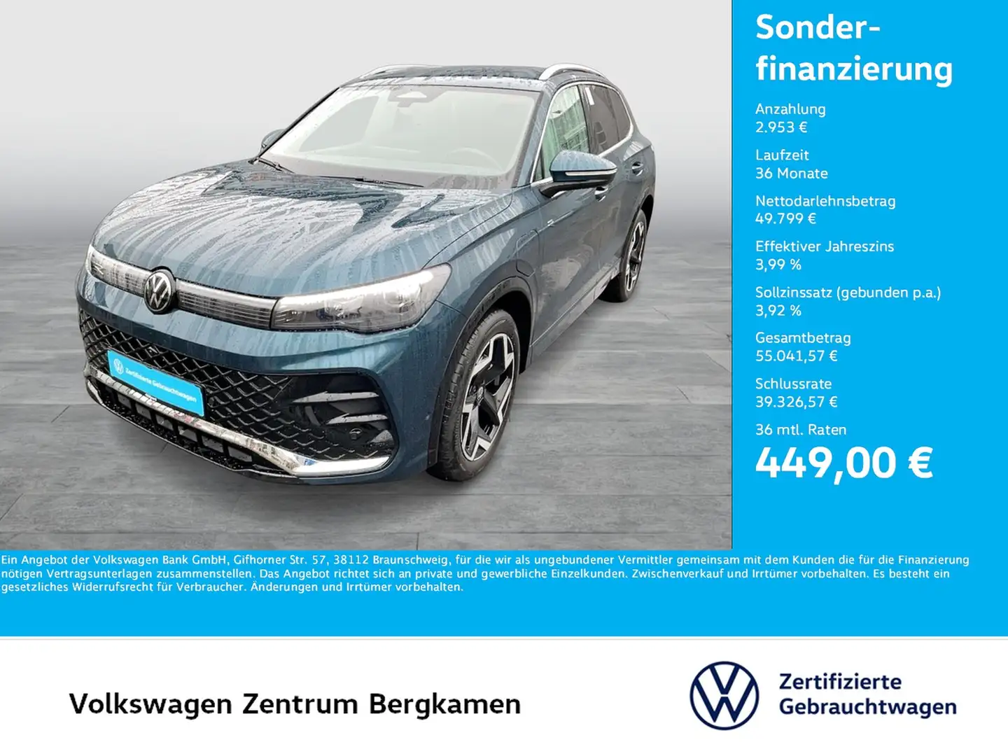 Volkswagen Tiguan 1.5 HYBRID R-LINE NEUES MODELL AHK LM19 Blau - 1