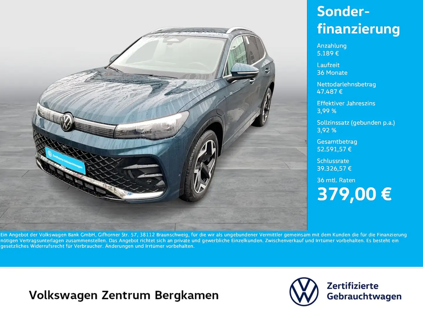 Volkswagen Tiguan 1.5 HYBRID R-LINE NEUES MODELL AHK LM19 Blau - 1