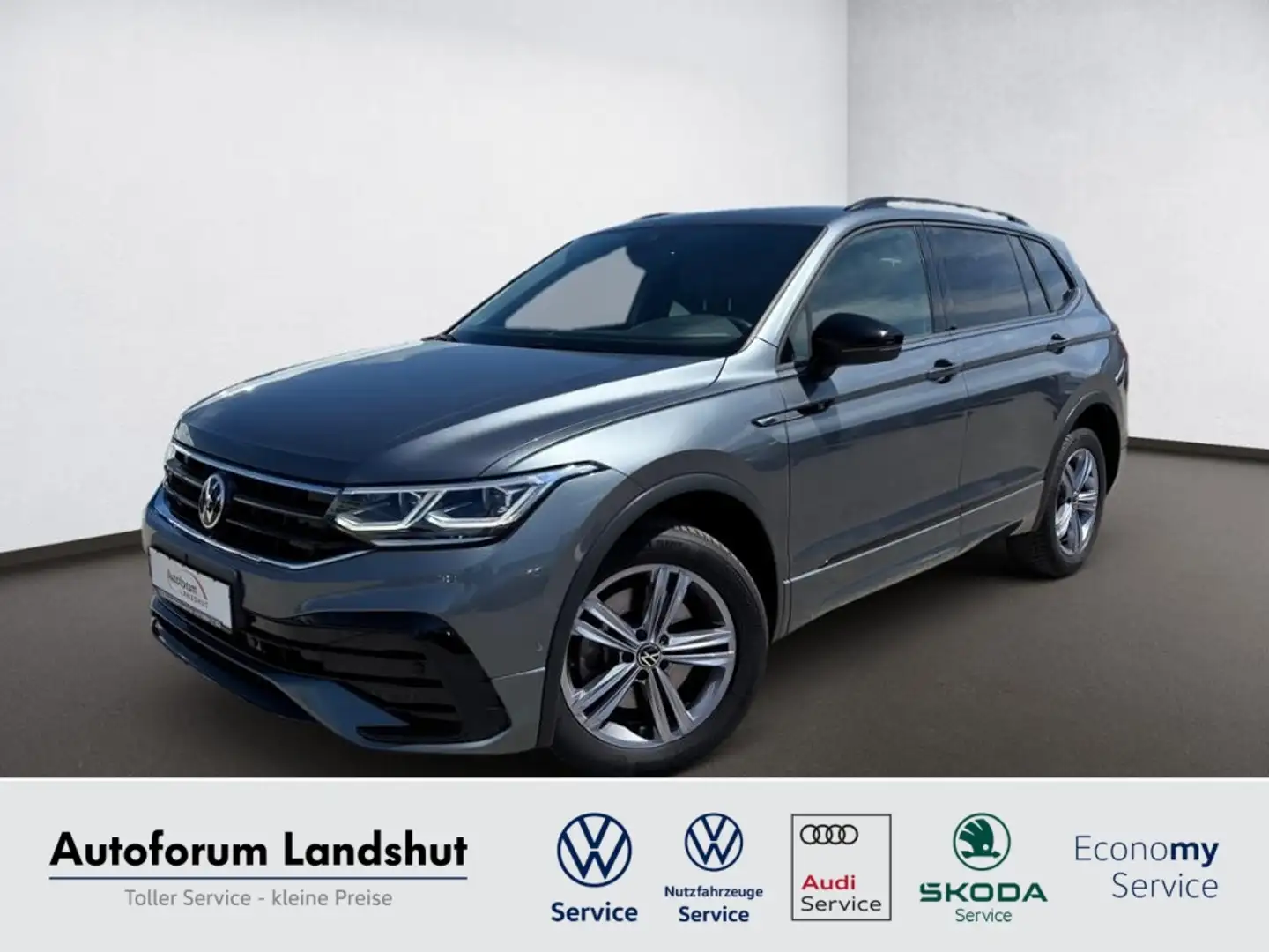 Volkswagen Tiguan Allspace 2.0 TDI R-Line 4M PANO/AHK/7-Sit Grau - 1