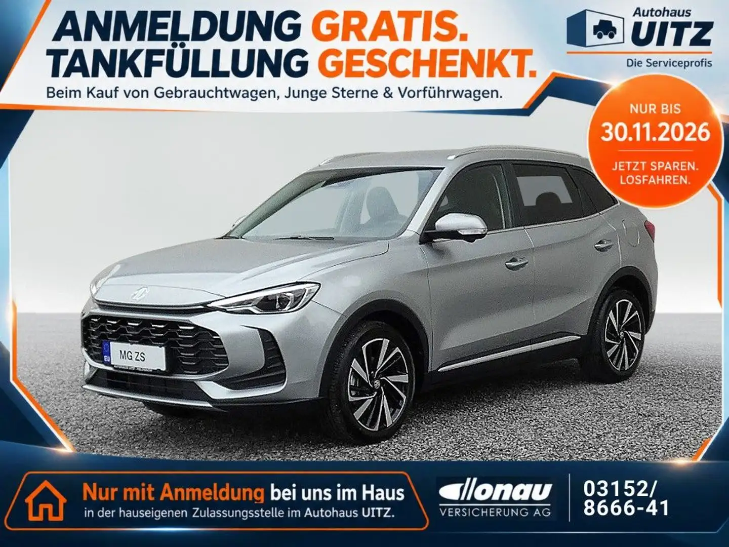 MG ZS Hybrid+ Luxury 360°Kam+LED+Distr+Navi+SHZ+LHZ Silber - 1