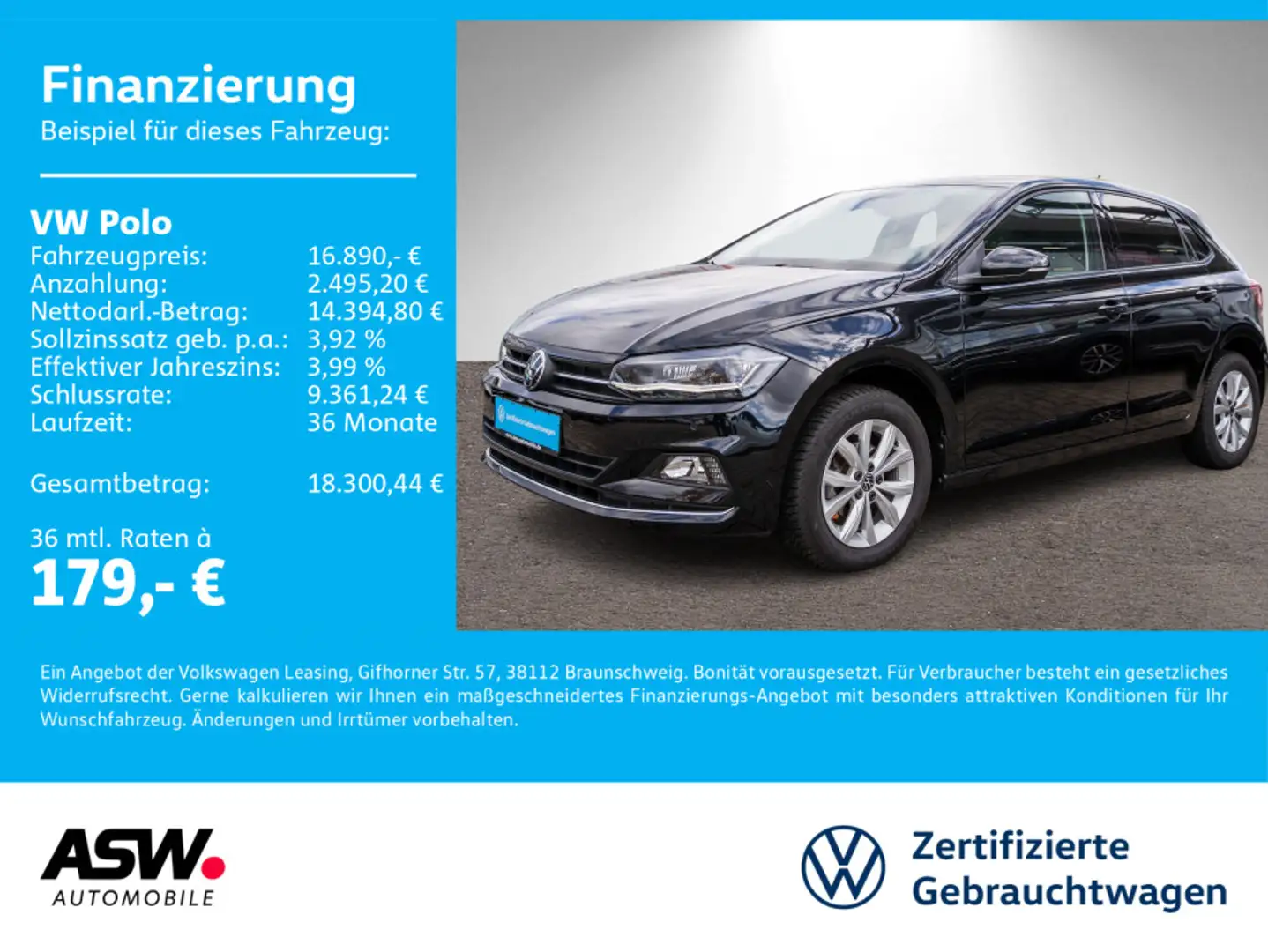 Volkswagen Polo Highline 1.0 TSI DSG LED Navi PDC SHZ Schwarz - 1