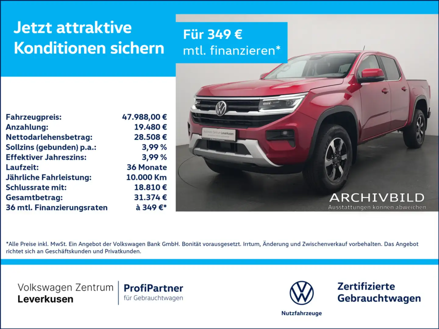 Volkswagen Amarok II Deka Style 4Motion SHZ KEYLESS CARPLAY Noir - 1