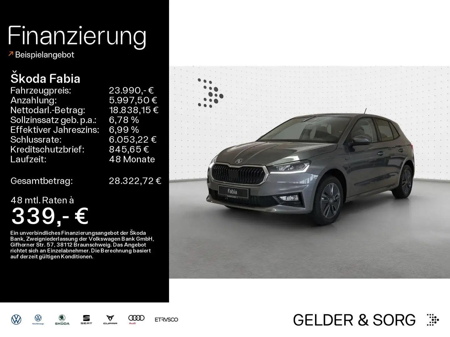 Skoda Fabia Tour 1,0 TSI DSG SHZ|LED|RFK|KESSY Grau - 1