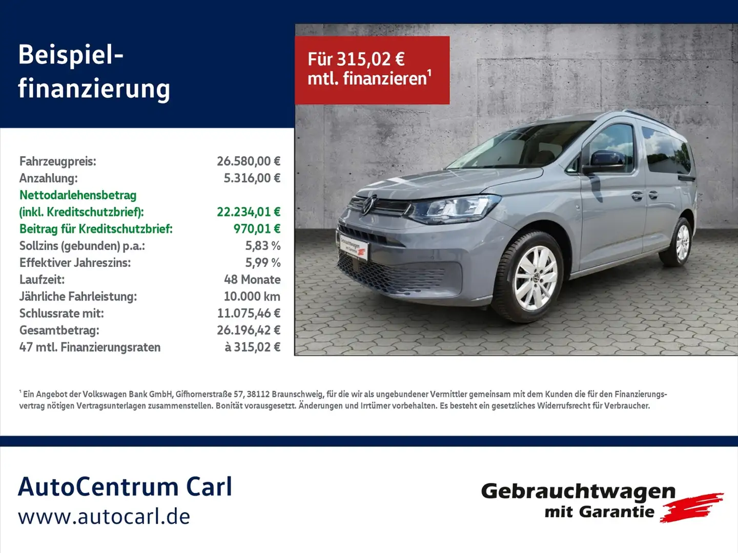 Volkswagen Caddy Life 1.5 TSI SHZ/PDC/AHK KLIMA ALU Gris - 1