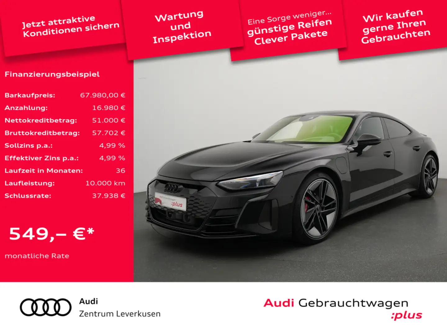 Audi RS e-tron GT LEDER SITZBELÜFTUNG B&O HUD MEMORY Schwarz - 1