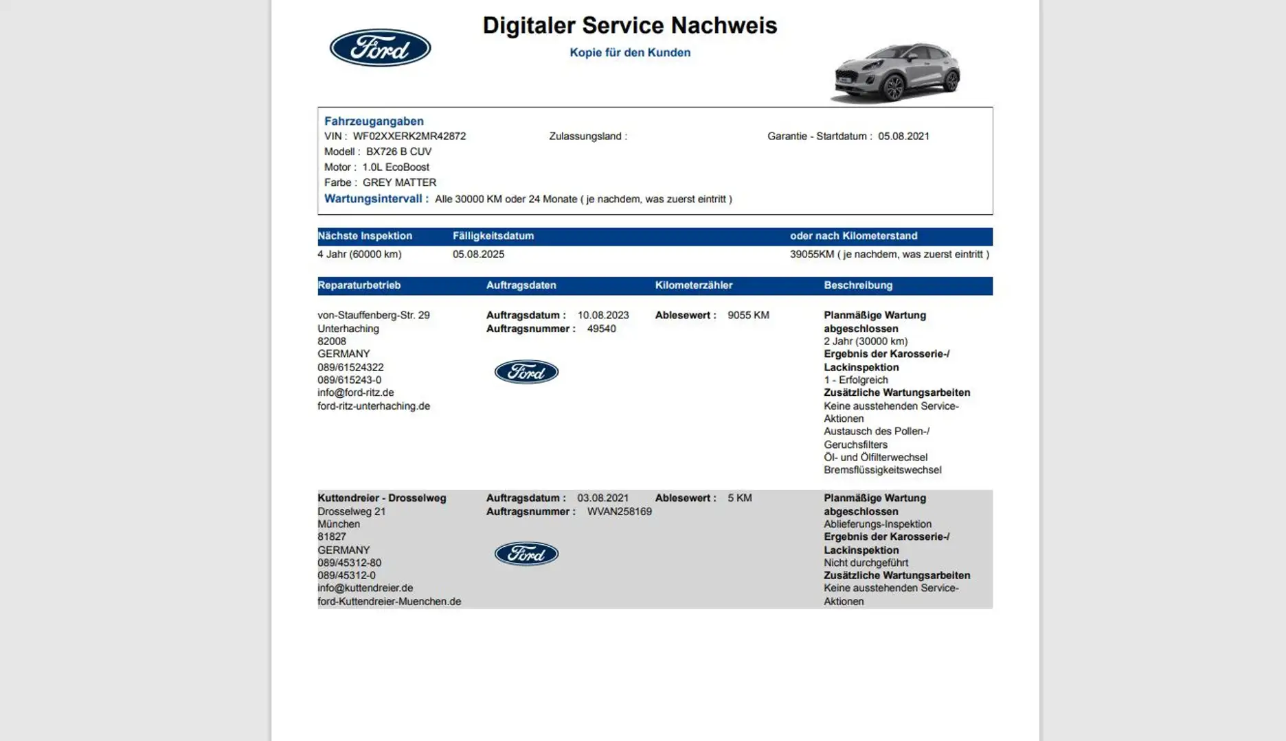 Ford Puma Titanium X Navi Kamera LED AHK abn. Sitzheiz Grijs - 2