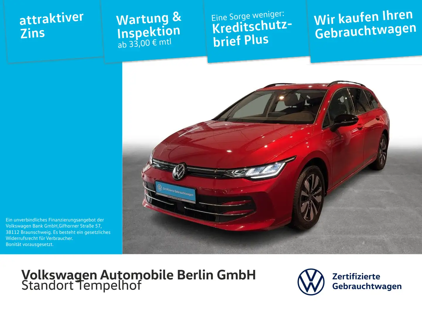 Volkswagen Golf Variant Golf VIII Variant 1.5eTSI DSG GOAL NAVI*NewModel Rot - 1