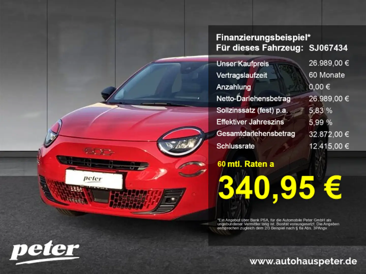 Fiat 600 600 1.2 Mild-Hybrid Sonderedition 145PS(EURO 6e) Rood - 1