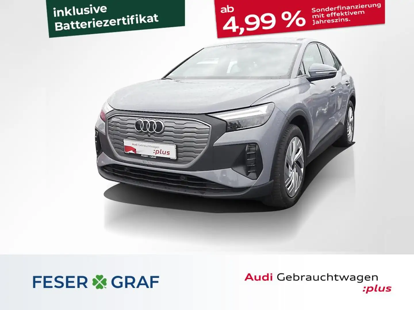 Audi Q4 e-tron Sportback e-tron 40 R-Kamera ACC PDC SHZ Grijs - 1