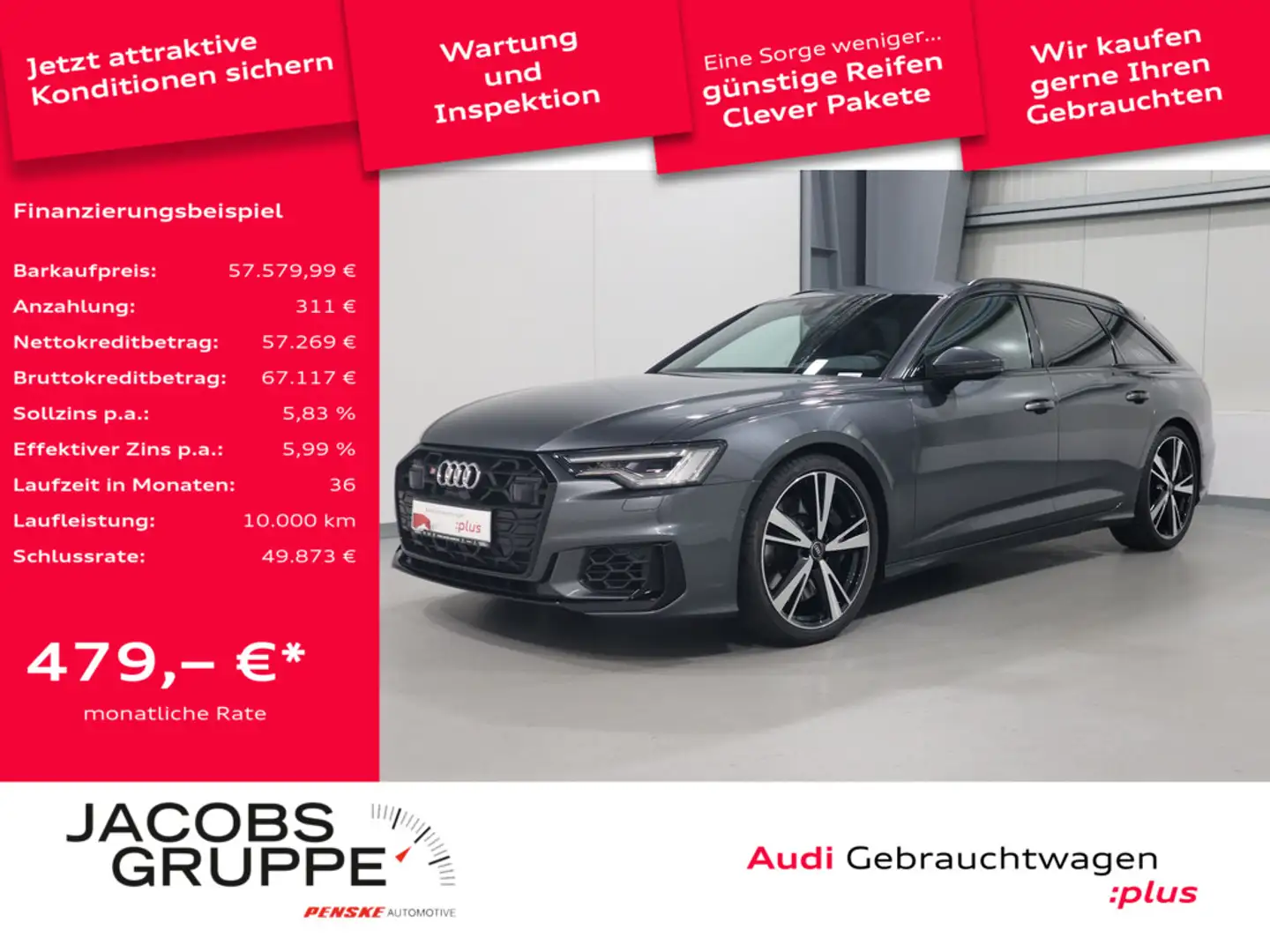 Audi S6 Avant 3.0 TDI quattro VC*LED*PDC * Grau - 1