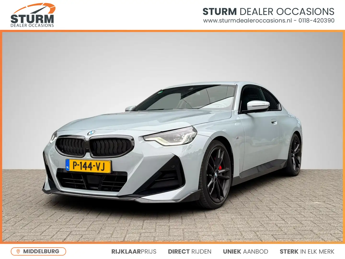 BMW 220 2-serie Coupé 220i High Executive M Sport Pro NL-A Grijs - 1