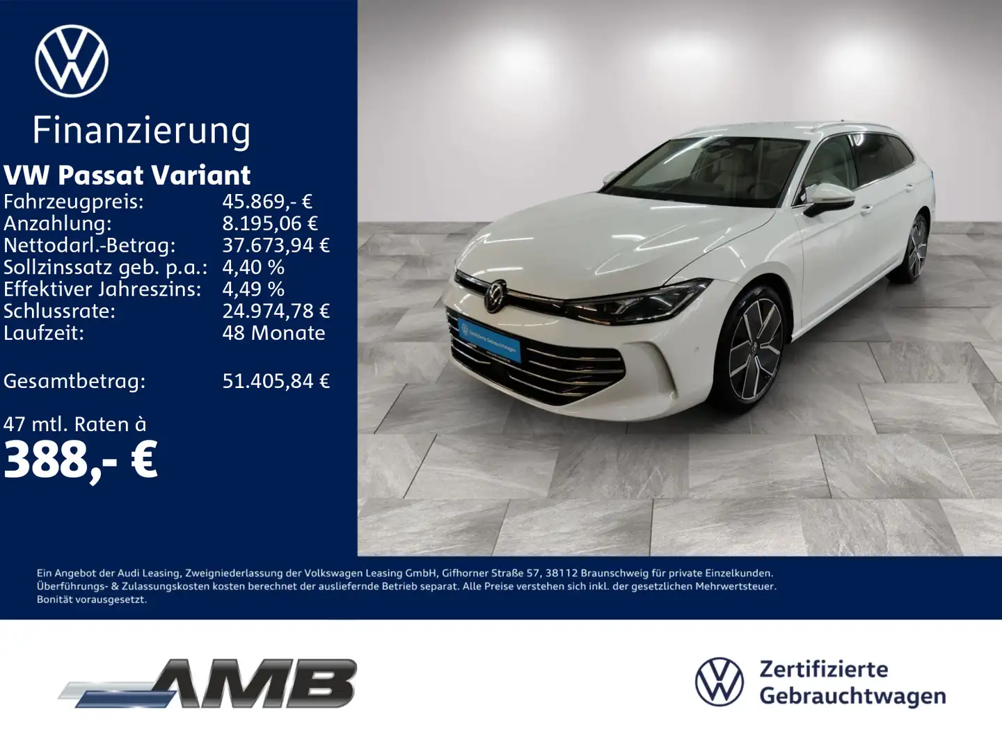 Volkswagen Passat Variant Elegance 2.0 TDI AHK/Stand/02.30G Weiß - 1