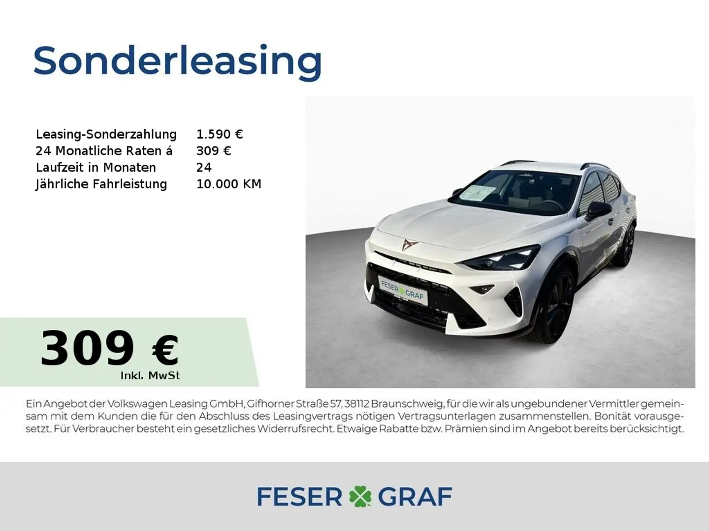 CUPRA Formentor VZ 2.0 TSI 4DRIVE DSG BLACK ED. AHK SENN Weiß - 1