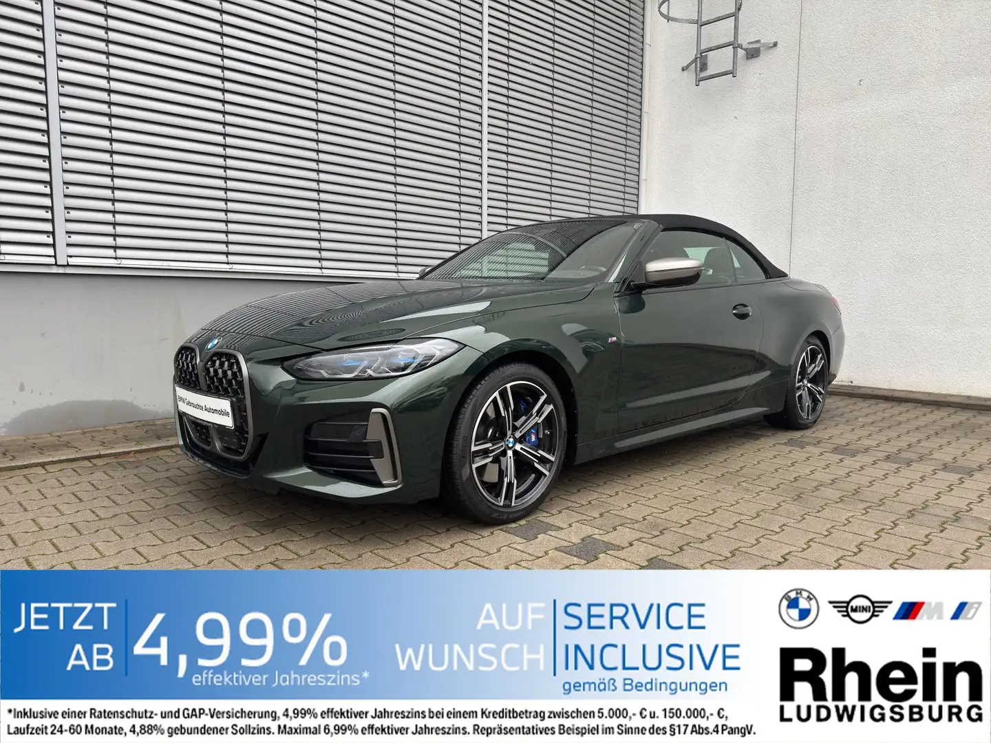 BMW 440 Mi Cabrio Laser HUD SHZ DrivAsPro HArKar Grün - 1