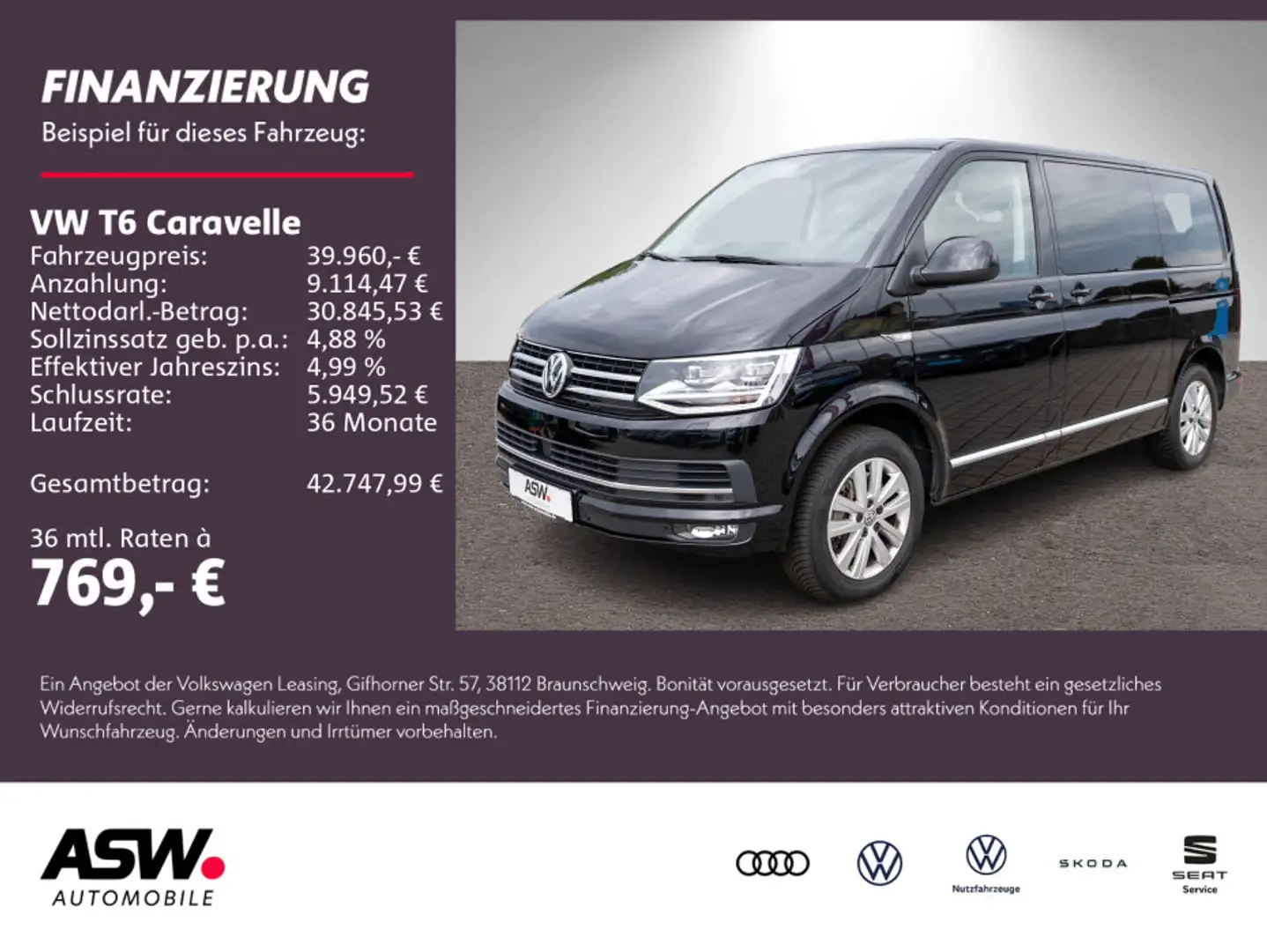 Volkswagen T6 Caravelle Highline 2.0TSI DSG LEDER Stdhz AHK Noir - 1