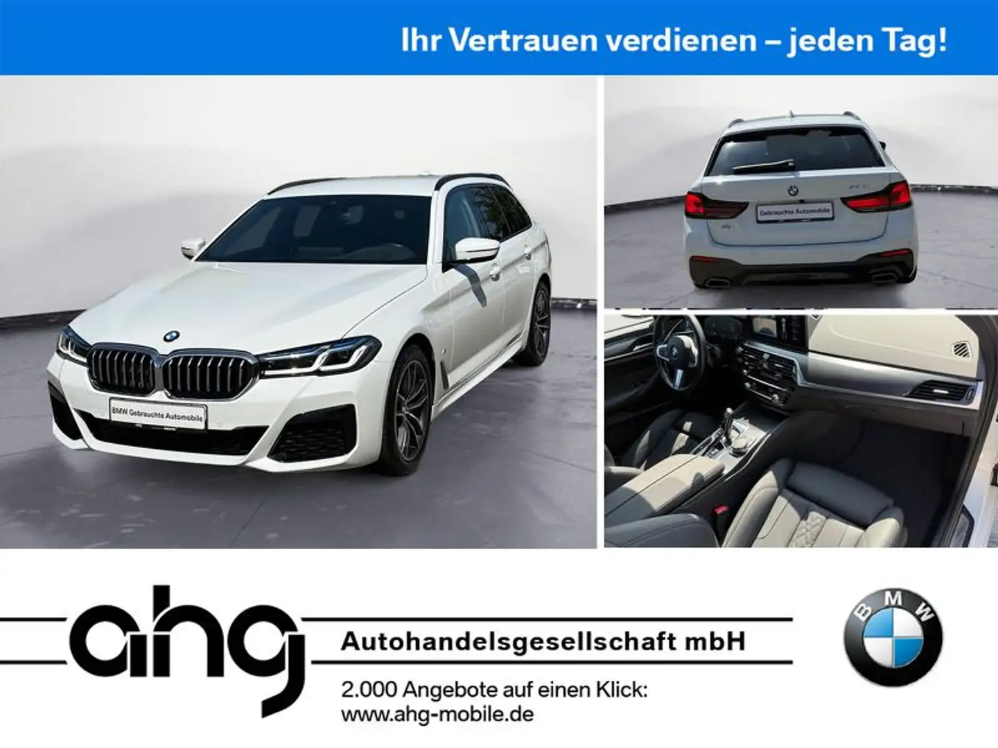 BMW 530 i Touring M Sport Laserlicht Head-Up AHK Spor Weiß - 1