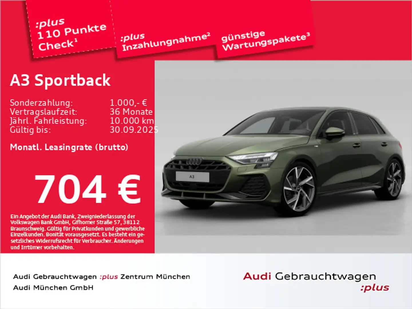 Audi A3 35 TFSI S tronic 2x S line Pano/Mat Grün - 1