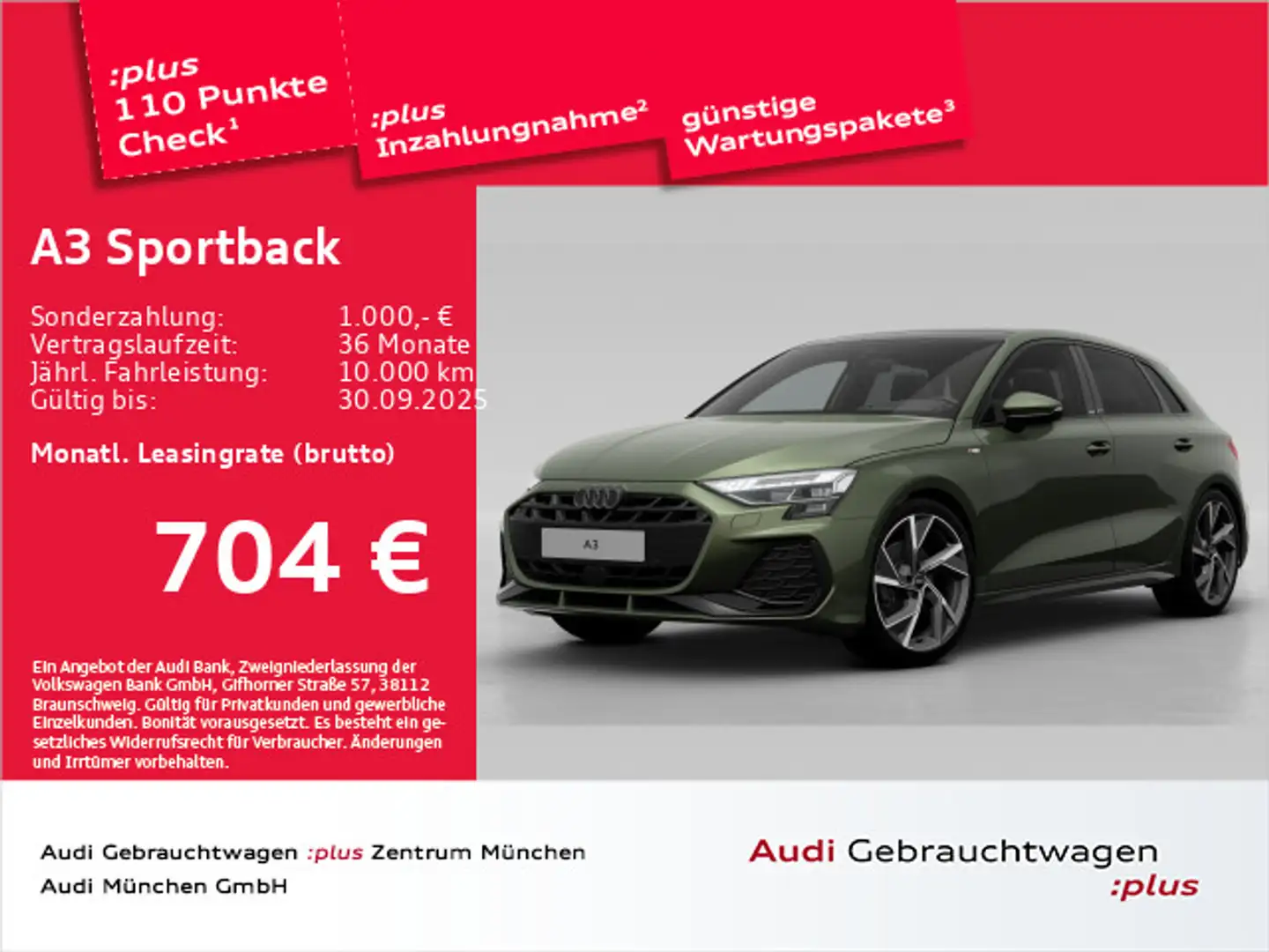Audi A3 35 TFSI S tronic 2x S line Pano/Mat Grün - 1