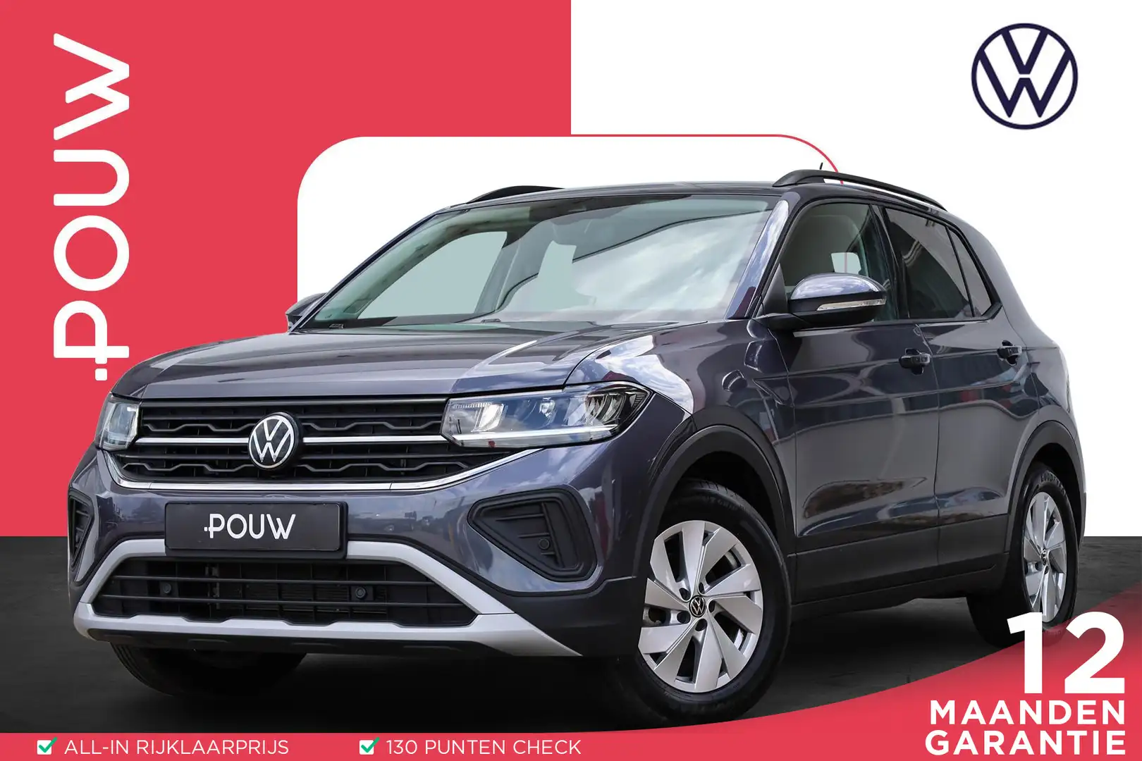 Volkswagen T-Cross 1.0 TSI 95pk Life Edition | Parkeersensoren | Clim Grijs - 1