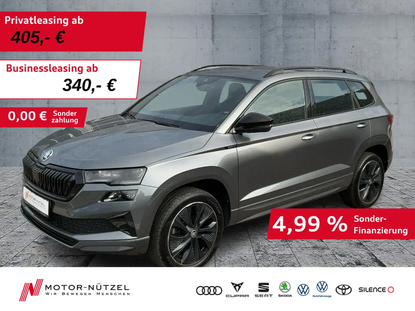 Skoda Karoq 1.5 TSI DSG SPORTLINE MATRIX+NAVI+ACC+18" Grau - 1
