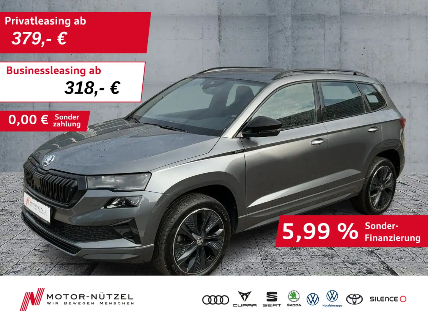 Skoda Karoq 1.5 TSI DSG SPORTLINE MATRIX+NAVI+ACC+18" Grau - 1