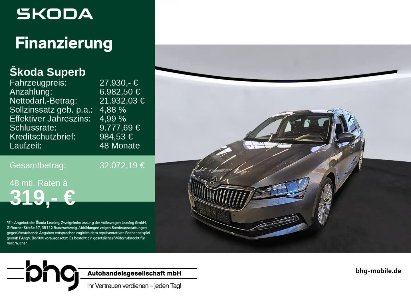 Skoda Superb Combi 2.0 TDI DSG Style Grau - 1