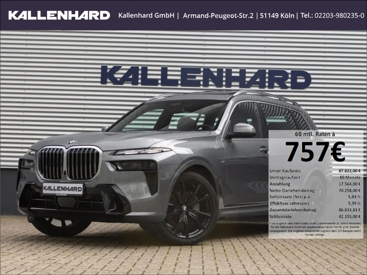 BMW X7 xDrive 40i-M-Sport-Sky-Lounge-AHK-Integral-Lenkung Grau - 1