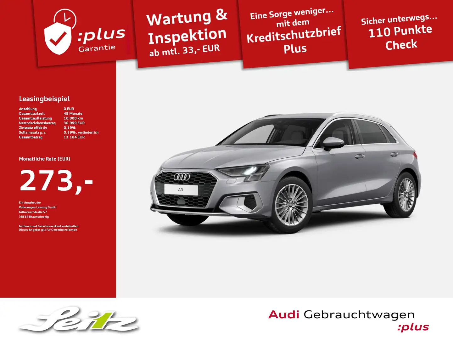 Audi A3 Sportback 35 TFSI advanced *AHK*LED*PDC*SITZH* Silber - 1