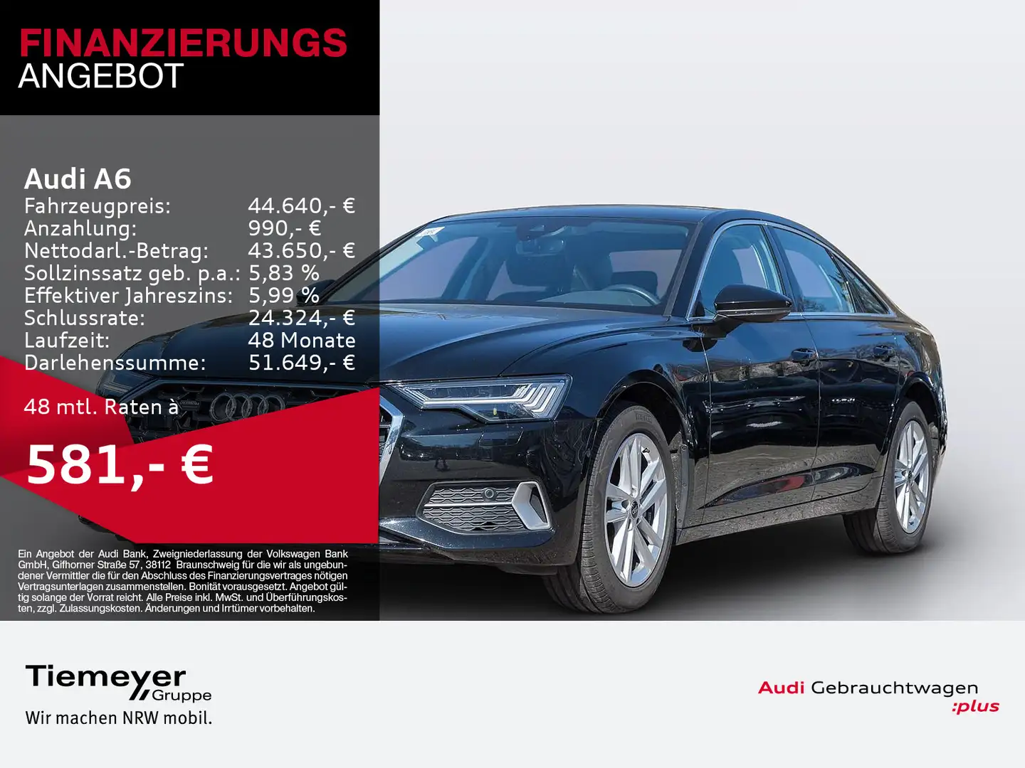 Audi A6 40 TDI Q ADVANCED HD-MATRIX LM19 ASSIST 360 Schwarz - 1