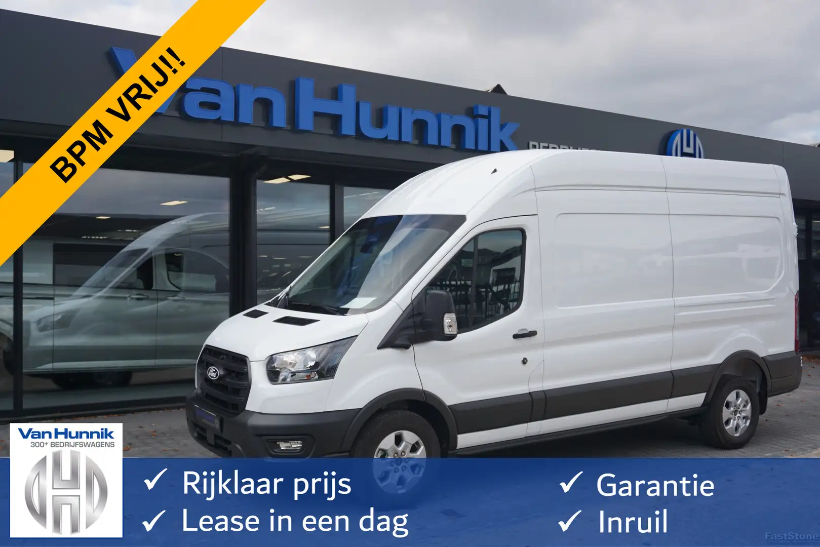 Ford Transit 350L 130PK L3H3 BPM VRIJ!! Navi, 360° Camera, Adap Blanc - 1