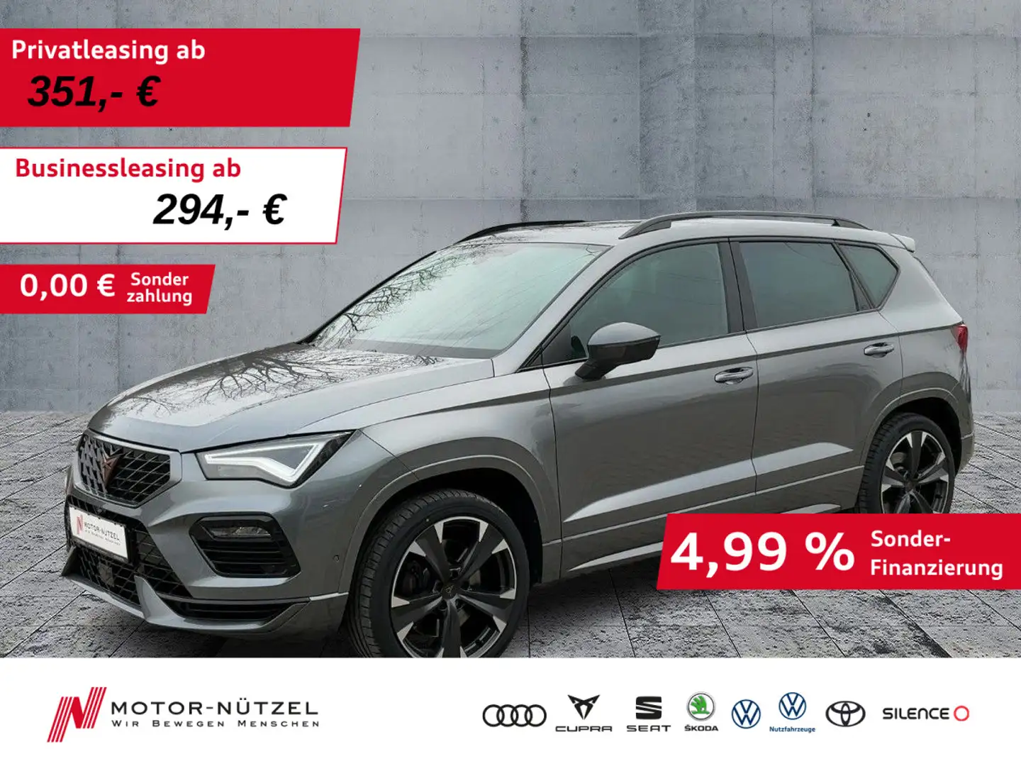 CUPRA Ateca 2.0TSI DSG 4D VZ LED+AHK+NAV+SHZ+PANO+360° Grau - 1