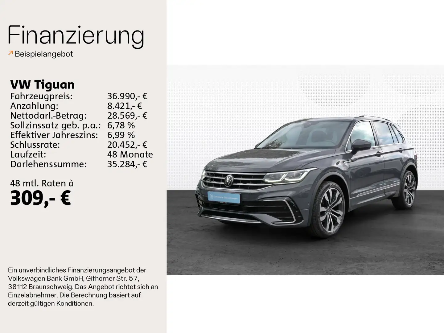 Volkswagen Tiguan R-Line 4M. 2.0 TDI Pano|Stand|AHK|Virtual Gris - 2