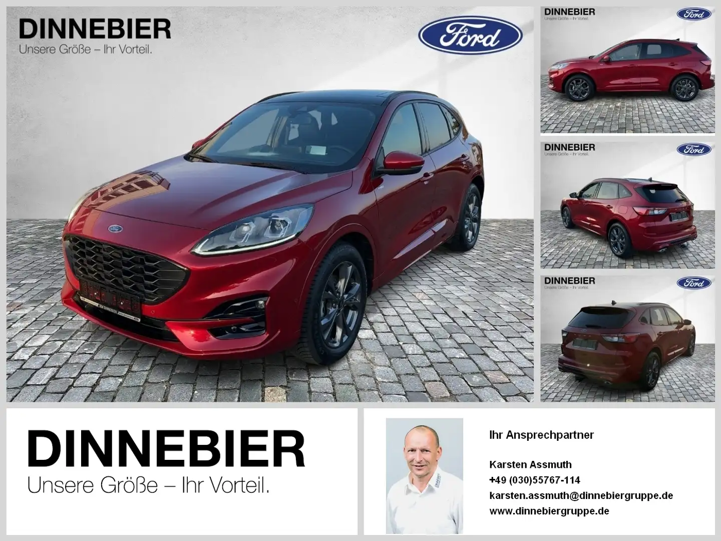 Ford Kuga ST-Line X LED+AHK+Glasdach+Kamera+SHZ Rot - 1