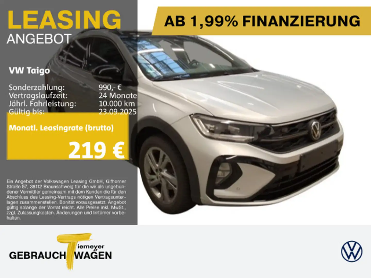 Volkswagen Taigo 1.5 TSI DSG R-LINE BLACK STYLE LM18 IQ.DRI Silber - 1