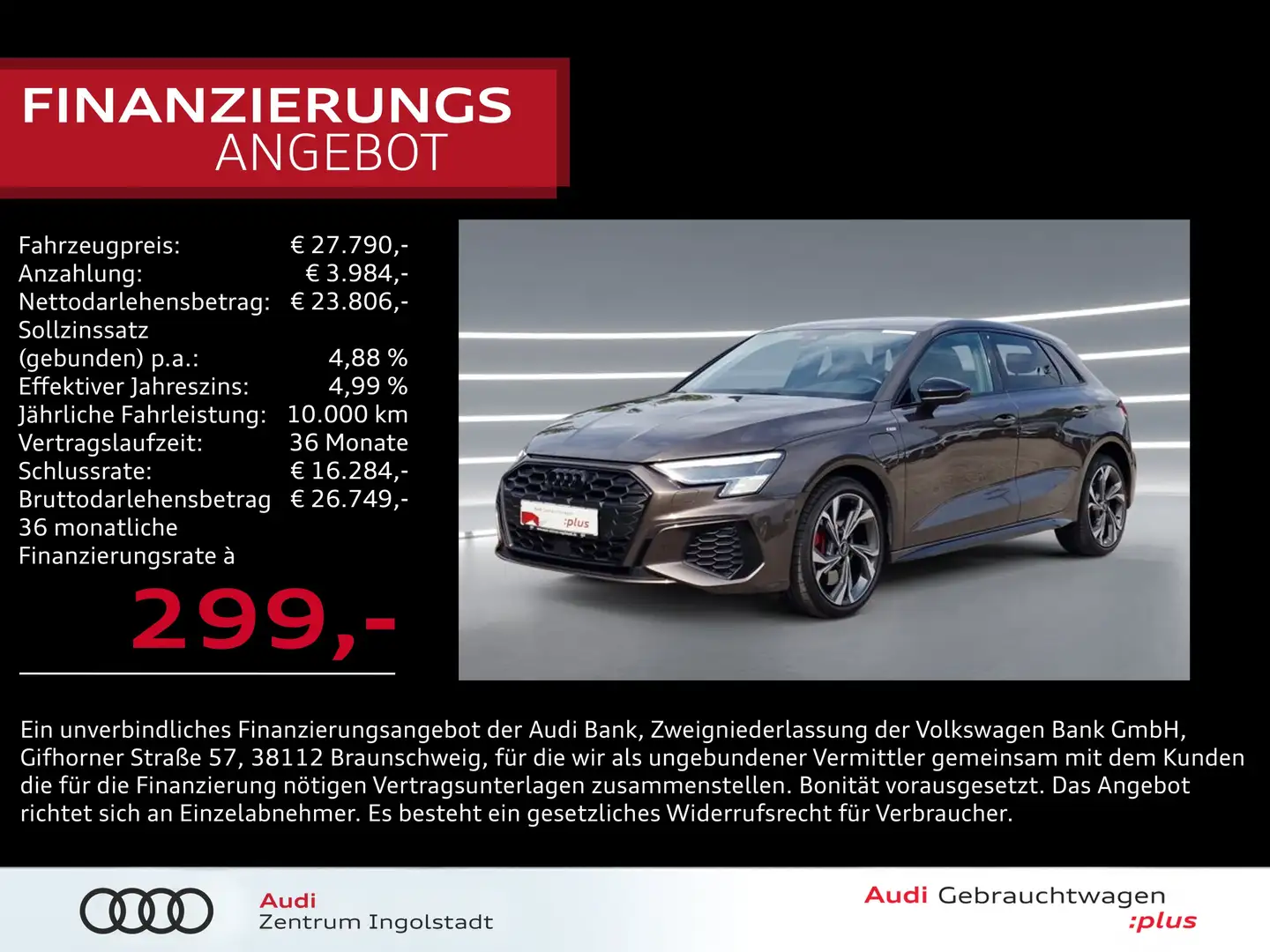 Audi A3 Sportback 45 TFSI e 2x S line MATRIX ACC B&O Braun - 1