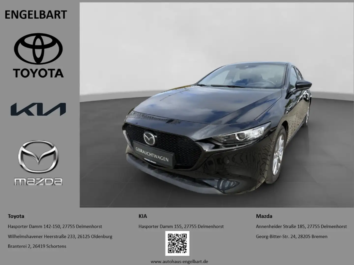 Mazda 3 Selection SKYACTIV-G 2.0 M-Hybrid-Navi-RFK-Temp-SH Schwarz - 1
