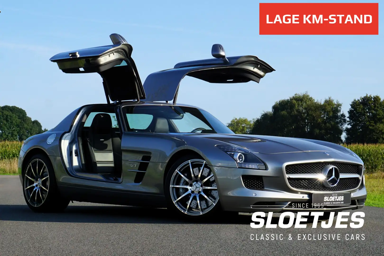 Mercedes-Benz SLS Coupé 6.3 AMG |Alubeam Silver |2.217 KM |1e eigena Grijs - 1