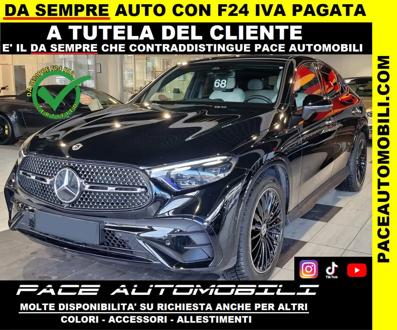 Mercedes-Benz GLC 300 D 4M PREMIUM AMG LED NIGHT PACK TETTO PELLE 20" Nero - 1