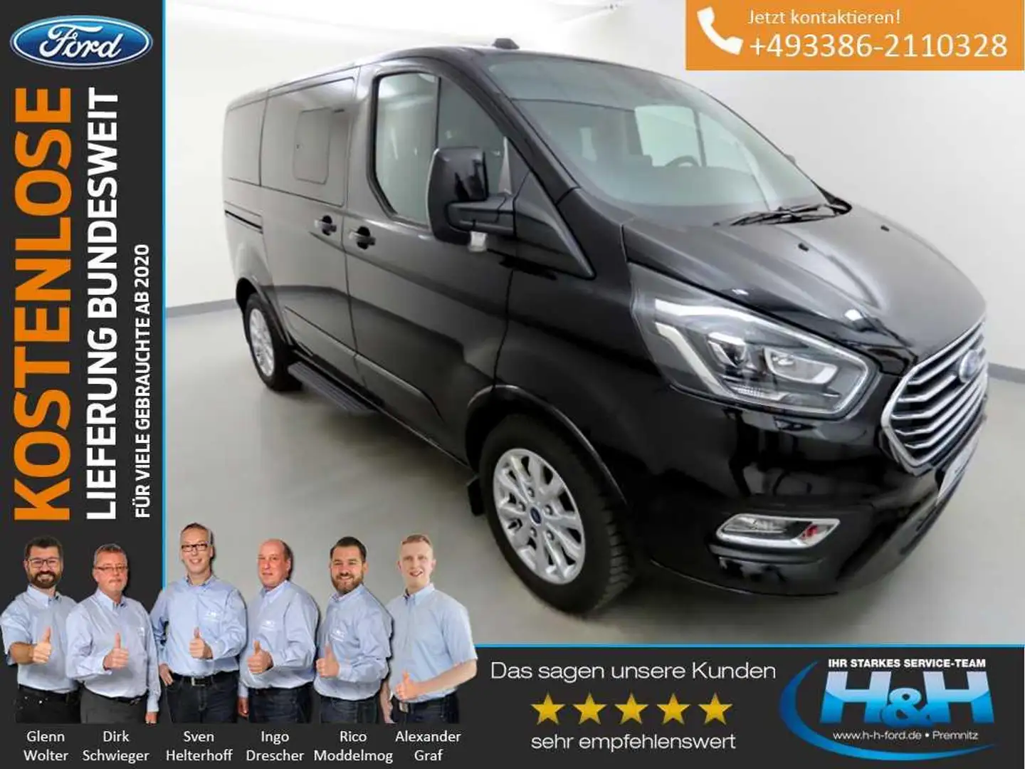 Ford Tourneo Custom 2.0 320 L1 Titanium Navi+DAB+Kam Černá - 1