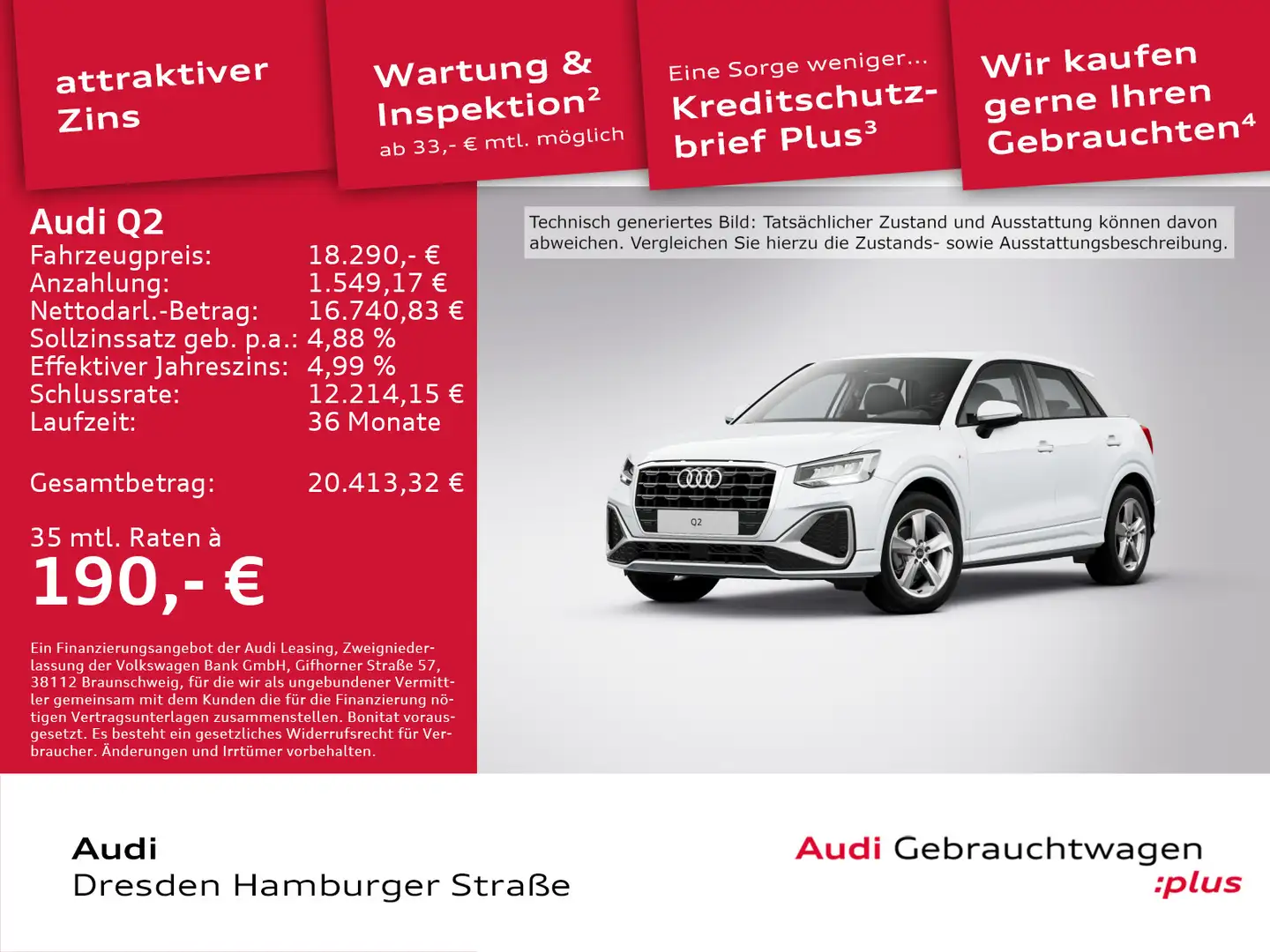 Audi Q2 30 TFSI S line Led Schaltgetriebe Weiß - 1