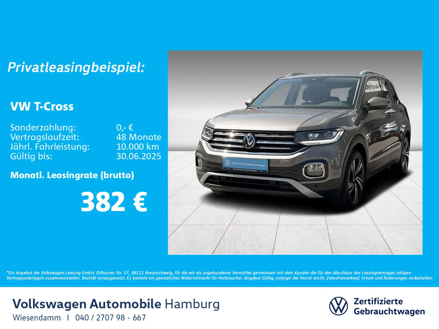 Volkswagen T-Cross 1.5 l TSI ACT Style OPF 7-Gang-DSG Navi Grau - 1