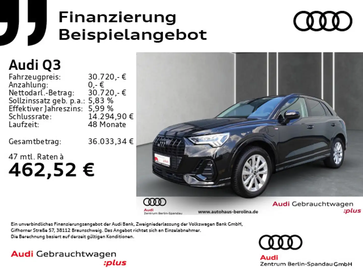 Audi Q3 45 TFSI e S line S tronic *ACC*LED*Virt.C* Schwarz - 1