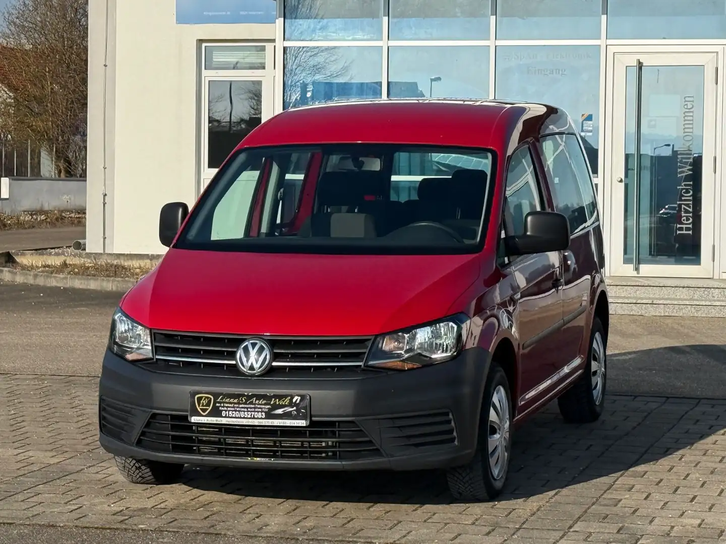 Volkswagen Caddy 2.0 TDI AHK 5 Sitzer Klima Tüv/Au 01.2028 Rot - 2