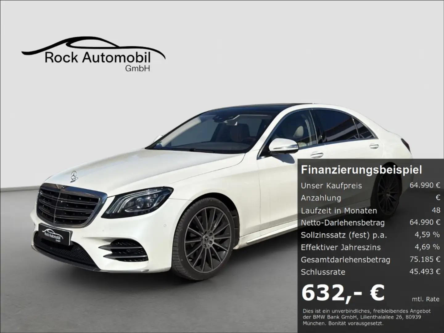 Mercedes-Benz S 560 4M L AMG Line Designo Firstclass TV Kühlbox Weiß - 1