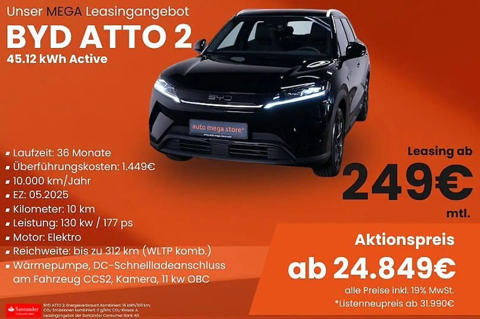 BYD Atto 2 Kamera/ACC/AUT/KeyLess/LED/Navi/Pano/RFK Gri - 2