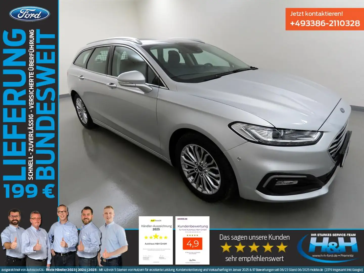 Ford Mondeo Turnier 2.0 Ecoblue Titanium LED+ACC+Kam Silber - 1