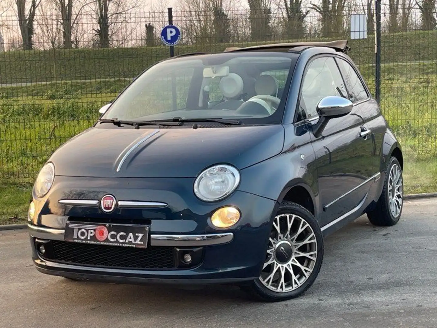 Fiat 500C 1.2 ESS 69CH LOUNGE * 08/2013 * 106.000KM * CABRIOLET Bleu - 1