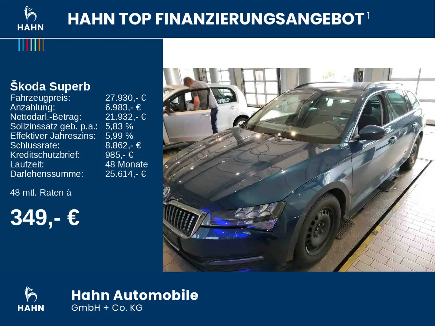 Skoda Superb Combi 1.5TSI DSG Ambition LED Nav AHK-Vor Blau - 2